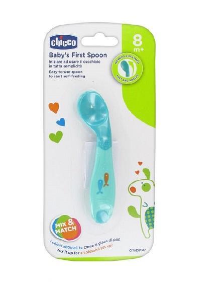 قاشق سر کج آبی چیکو chicco